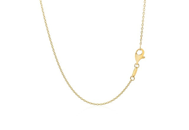 Diamond Curved Cross Necklace (.11cttw) in 14k Yellow Gold