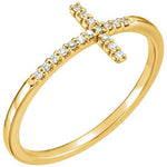T Cross Ring in 14K Yellow Gold