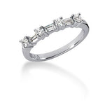 Seven Round and Baguette Diamond Ring Band