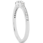Round and Pave Diamond Ring Band 1/4 ct
