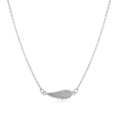 Angel Wing Necklace in 14K White Gold