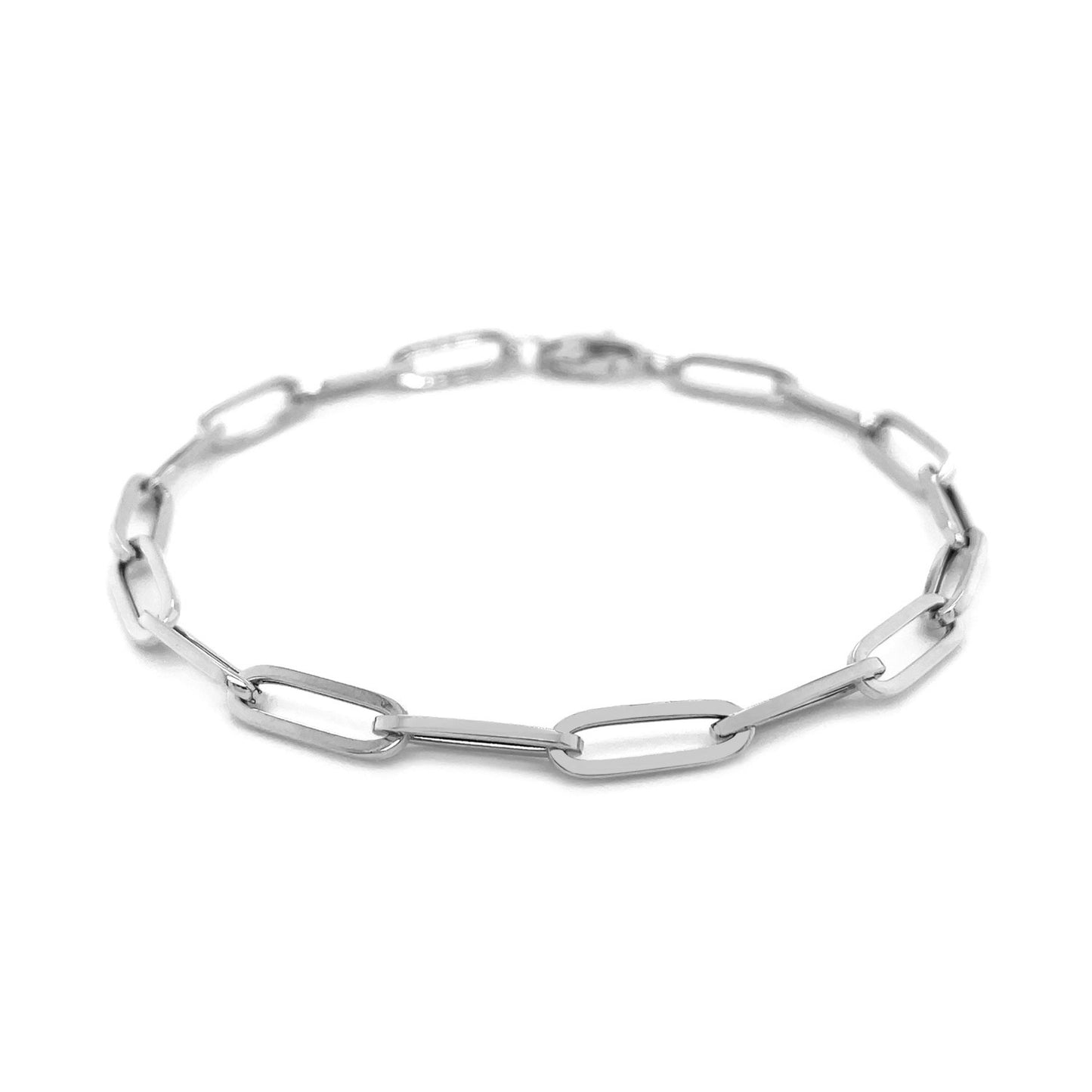 White Gold Bold Paperclip Chain Bracelet