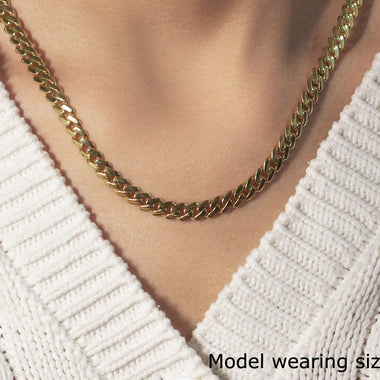 Miami Cuban Chain Necklace in 14k Solid Yellow Gold