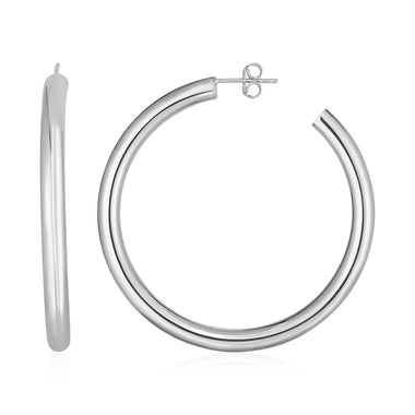 Products Polished Hoop Earrings 1 7/8 inch (47mm) in 14k White Gold